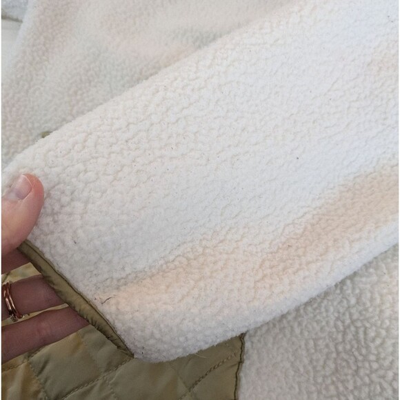 Madewell (Re)sourced Fleece Quilted-Pocket Popover Jacket Antique Cream S Small - Picture 8 of 8
